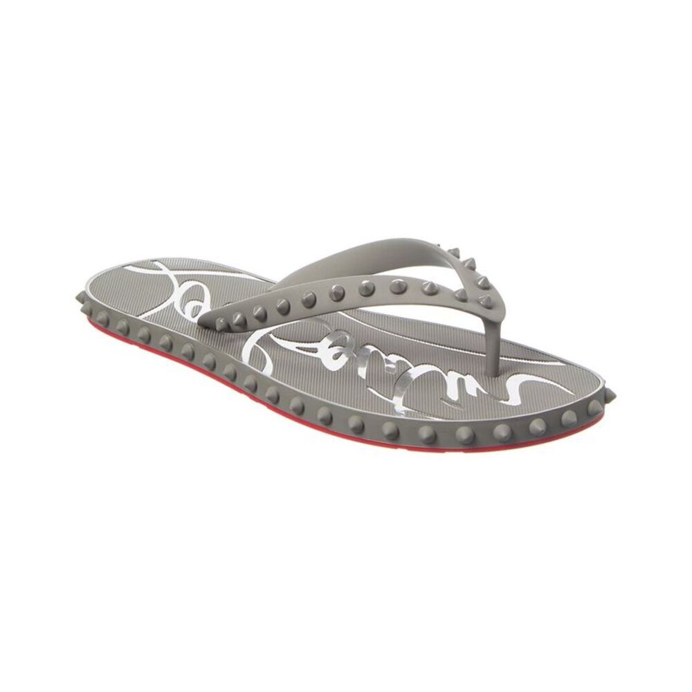 Christian Louboutin Super Loubi Flip Flop, Grey